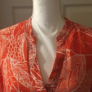 ⭐️ Chico's size 3 (XL) 100% cotton ladies v-neck  tunic style blouse